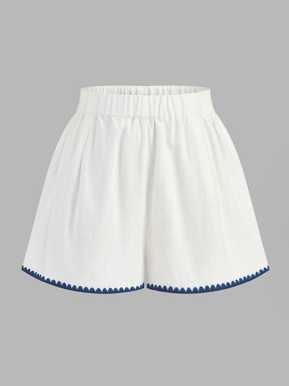 Commense White Halter Short Set with Blue Trim - Picture 5 of 8